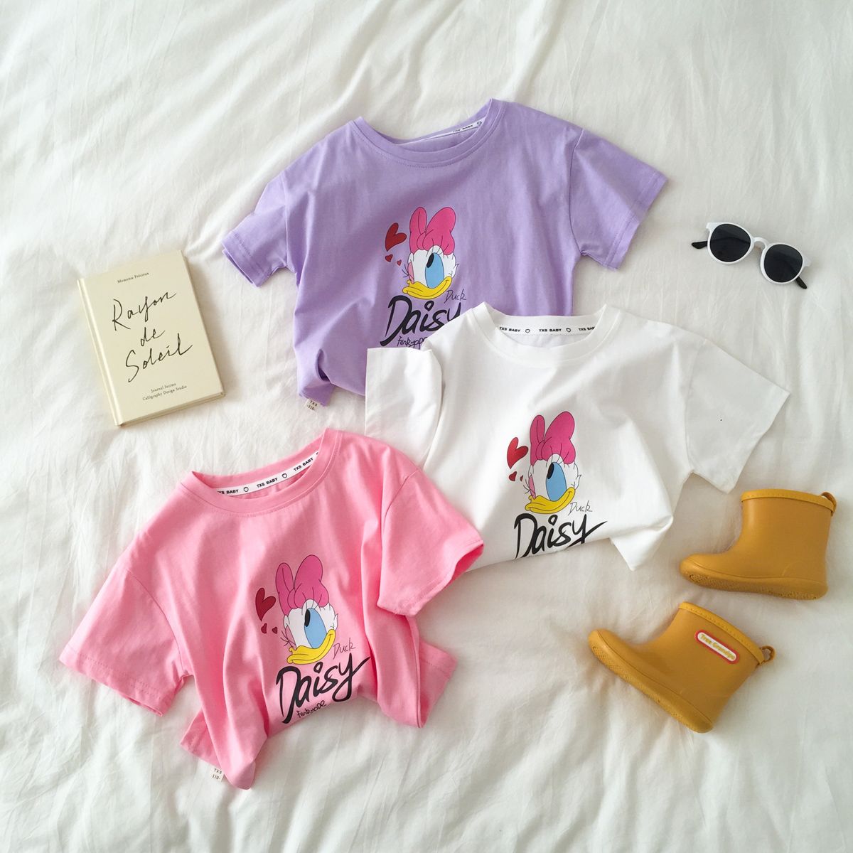 22 new girls' cartoon T-shirt summer baby cool little girl cute T short-sleeved thin section loose top children's clothing