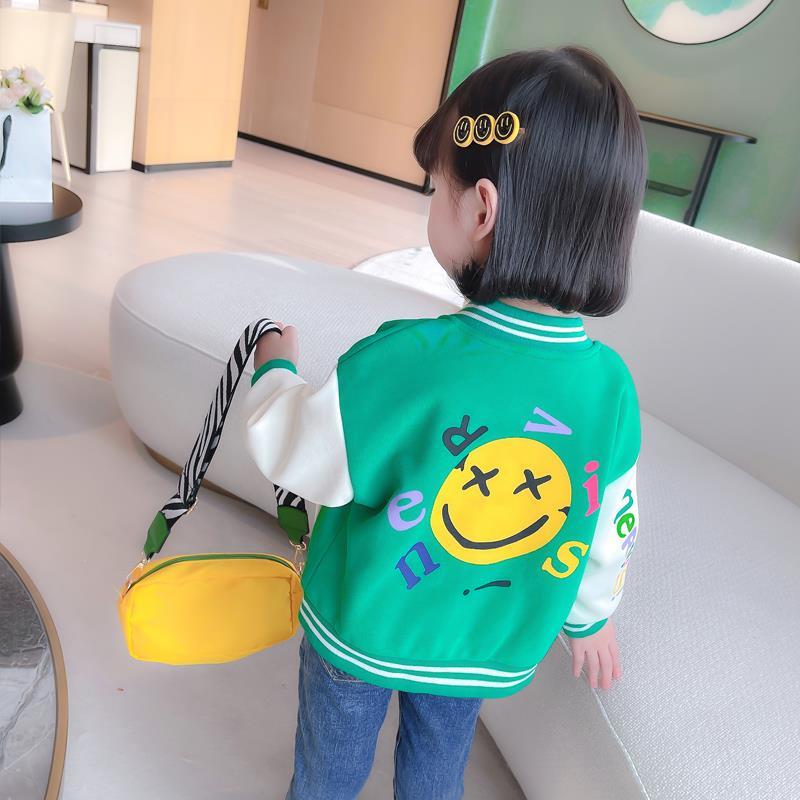 棒球服女童春秋裝外套2023新款洋氣兒童裝開衫女寶寶秋款時髦上衣
