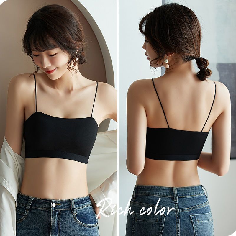 Ou Shibo 2022 new bra tube top underwear big breasts show small anti-sagging wrapped chest can be worn outside sports suit women