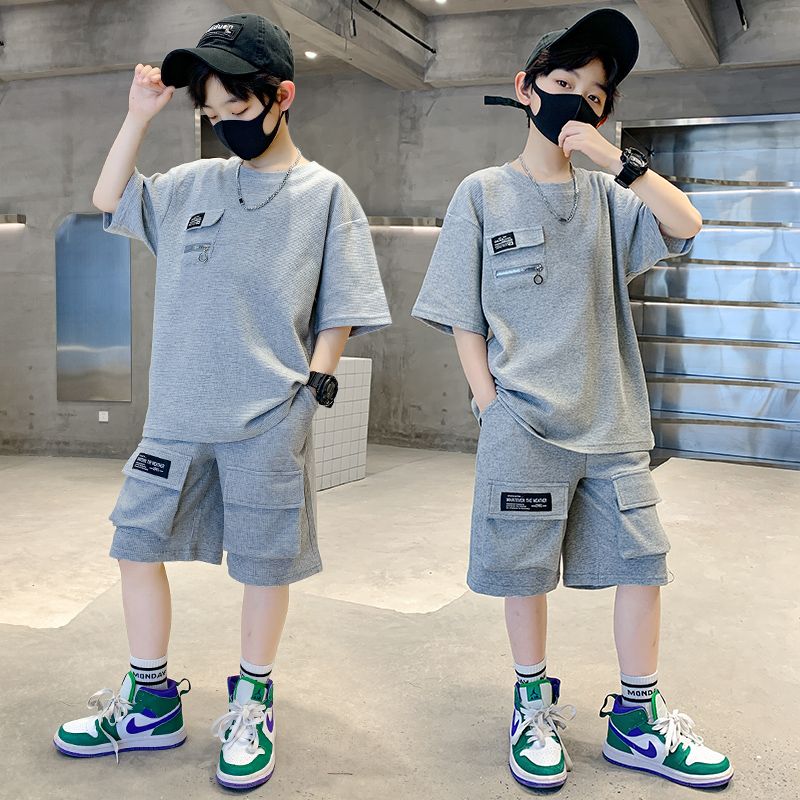 儿童装男童夏装套装新款韩版夏季中大童男孩洋帅气两件套炸街
