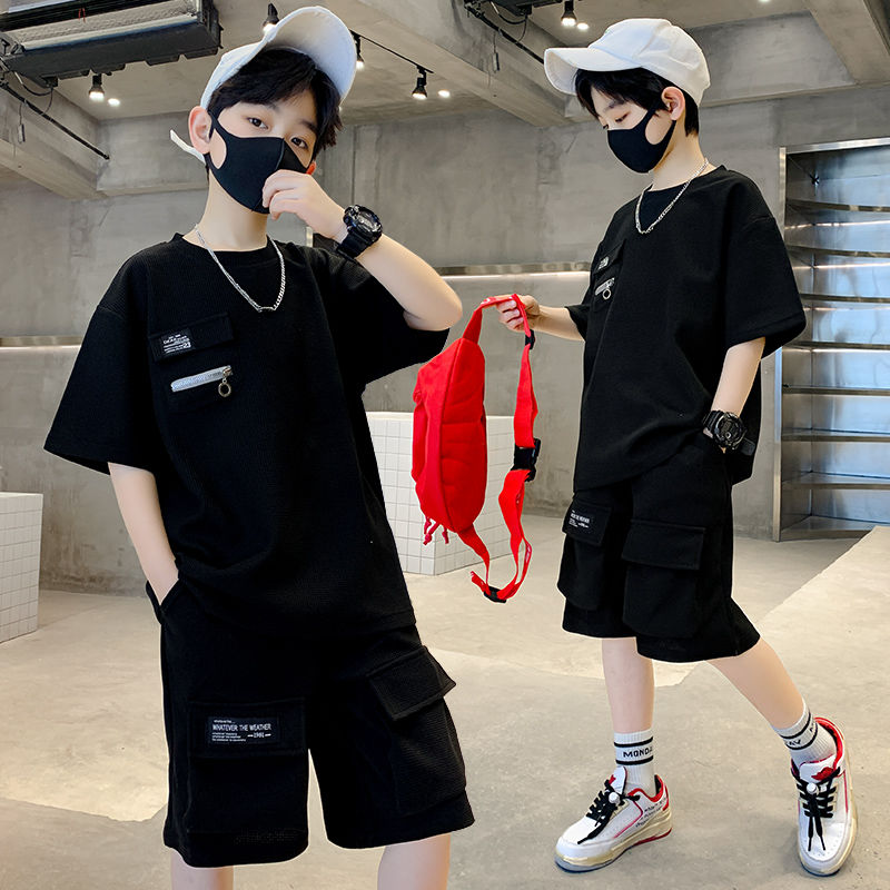 儿童装男童夏装套装新款韩版夏季中大童男孩洋帅气两件套炸街