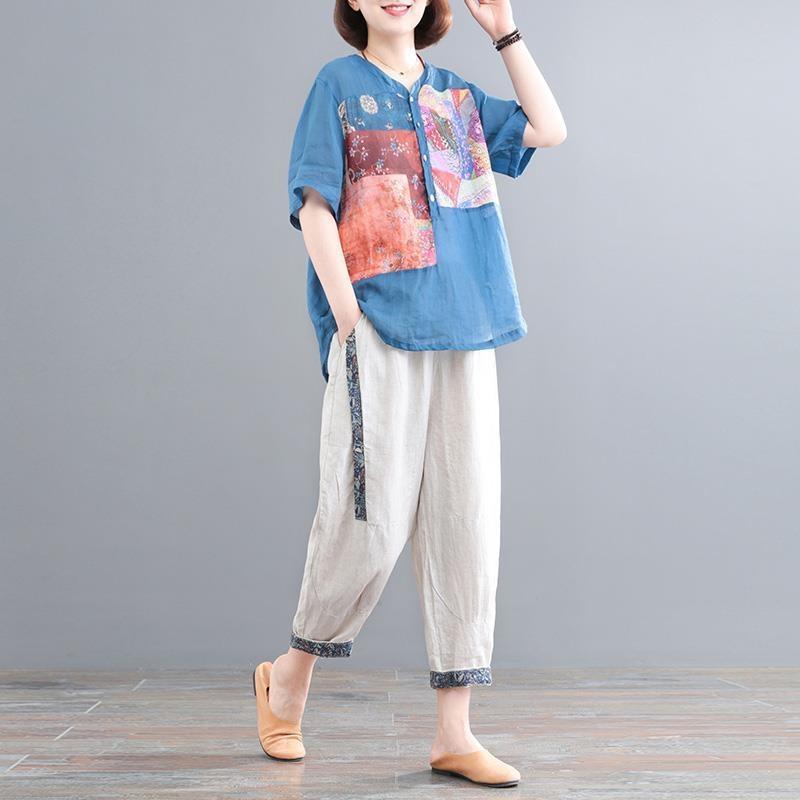 日韓外貿尾單出口棉麻套裝女夏高級感休閒洋氣九分褲兩件套女裝