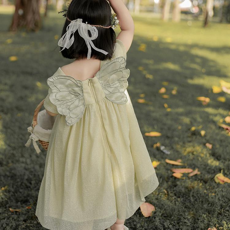 女童甜美連衣裙2023夏季新款透氣小仙女裙子兒童寶寶公主風網紗裙