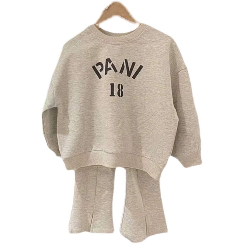 One-piece/two-piece set Korean children's clothing  autumn style girls' fashion letter printing sweater children's foreign style all-match