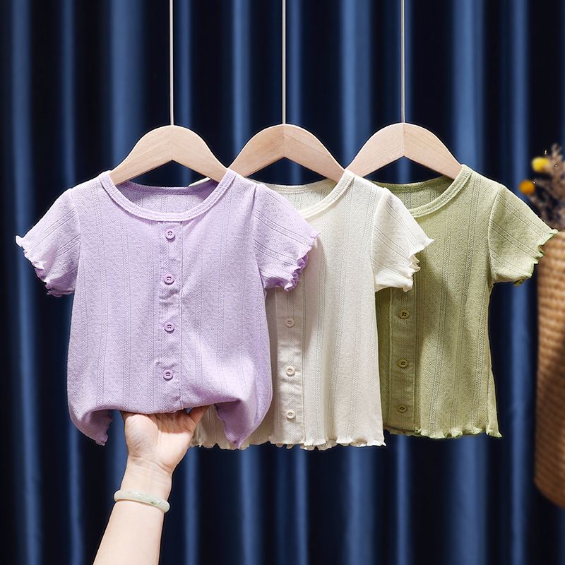 儿童短袖t恤2022夏季新款女童韩版洋气上衣宝宝透气百搭夏装薄款