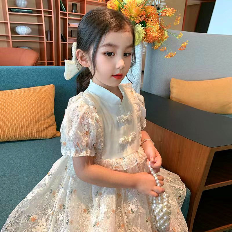 女童旗袍夏裝洛麗塔公主裙兒童裙子碎花連衣裙韓系童裝2023新款