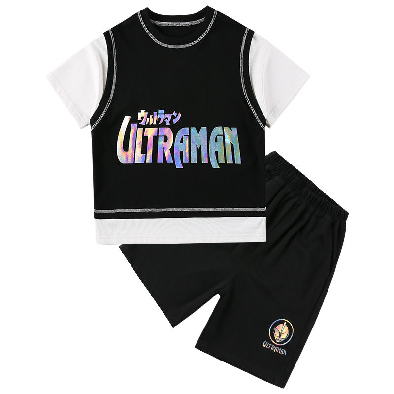 奥特曼衣服男童运动短袖套装夏季装2023新款大儿童篮球服两件套潮