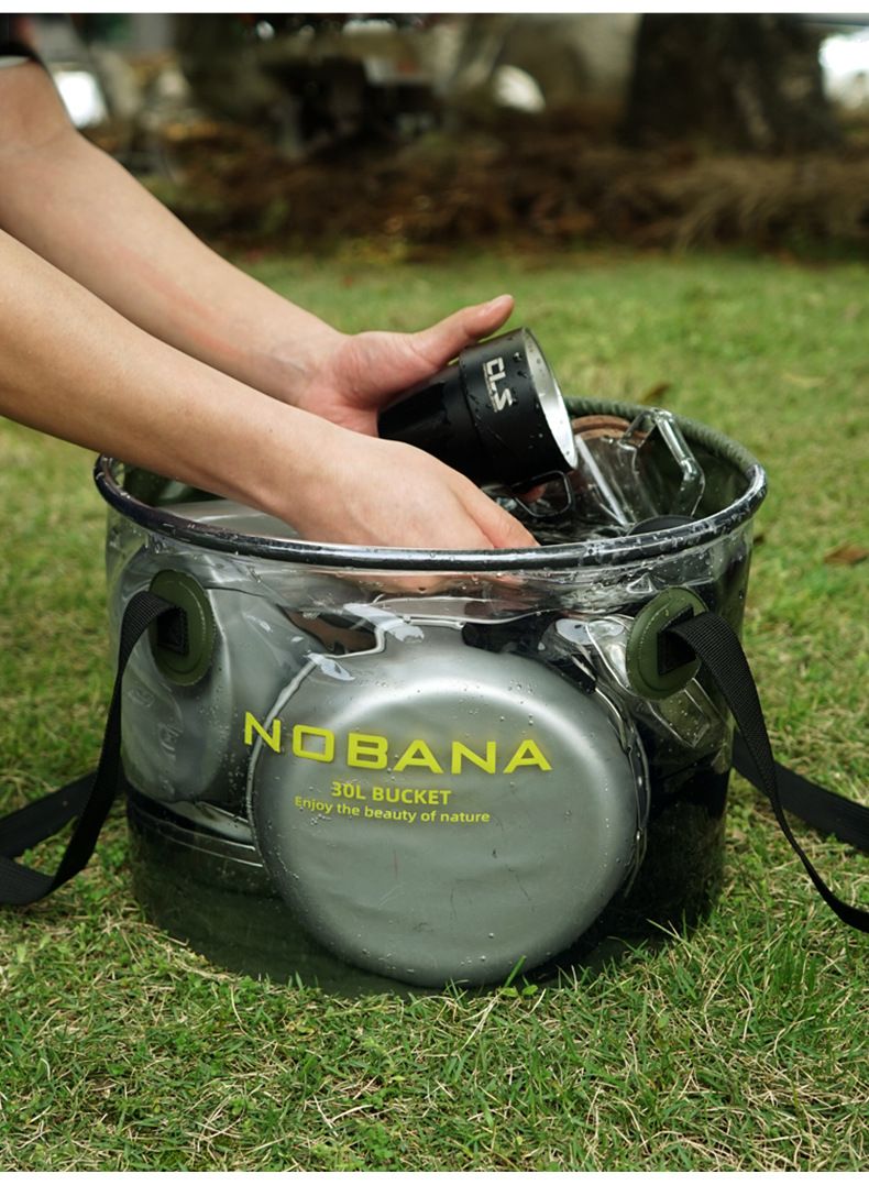Seau de camping pliable portable pour vaisselle et pêche_voghion.com