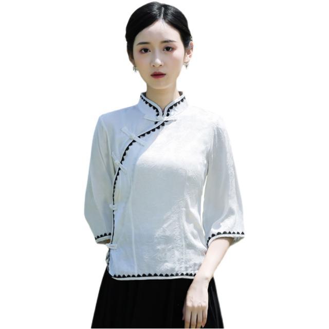 Republic of China student wear Hanfu women's clothing modern improved version of cheongsam jacket female Chinese style retro buckle Tang suit suit
