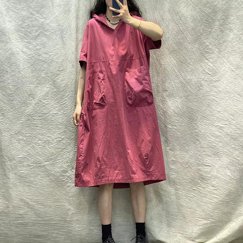 大碼中長連帽裙子2023新款 最新款夏季連衣裙女中長款裙子女寬鬆