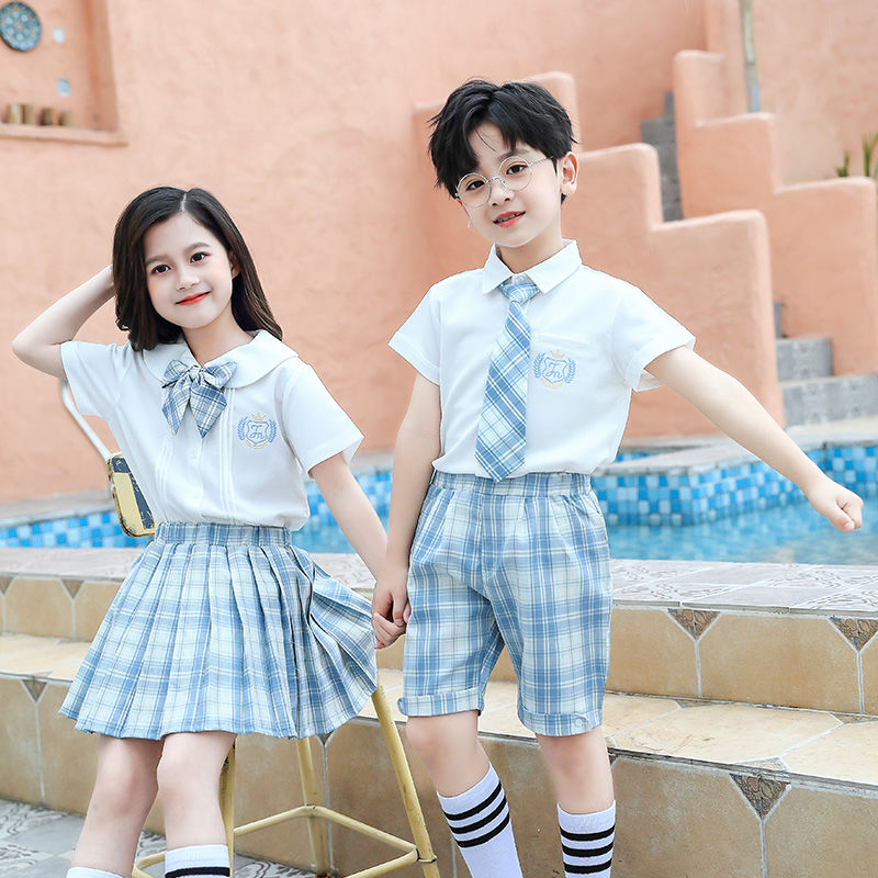 小學生校服兒童套裝英倫風畢業服新款2022年幼兒園班服JK制服純棉