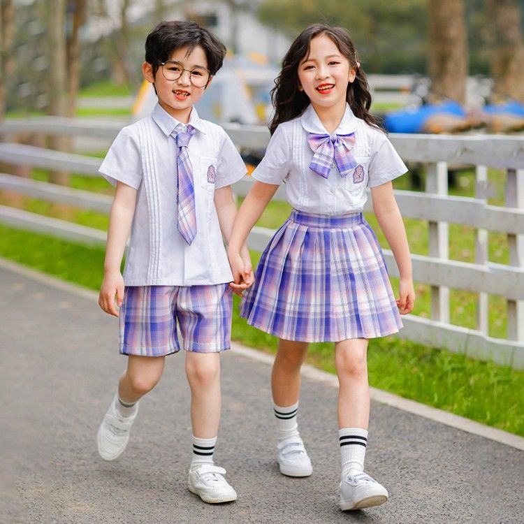 小學生校服兒童幼兒園服班服套裝夏裝中學生女童夏季jk裙子英倫風