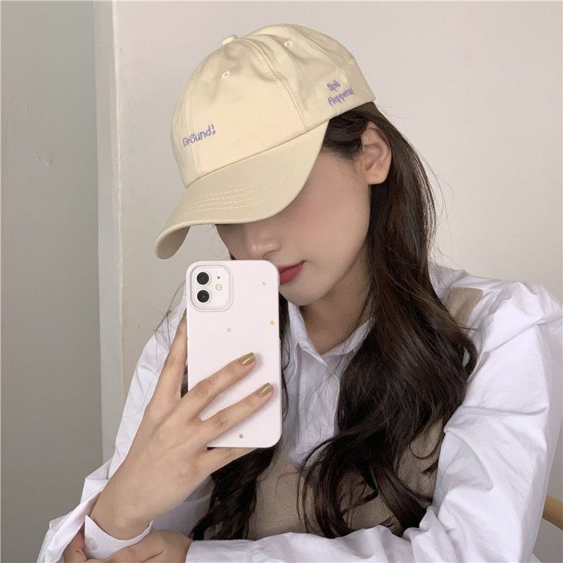 Zhao Lusi's same hat women's autumn and winter new baseball cap showing face small peaked cap covering face Japanese sports cap all-match