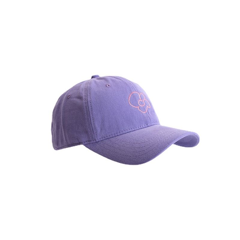 Summer little fa flower ~ purple ju shows white Korean ins soft top peaked cap shows face small street baseball cap female tide