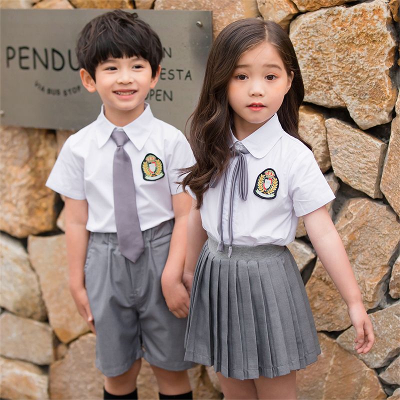 校服套裝小學生夏裝六一演出服兒童詩歌朗誦幼兒園園服畢業照服裝