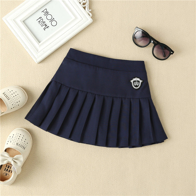 Summer new short skirt girls middle and big children pleated skirt skirt college style JK skirt with safety pants miniskirt