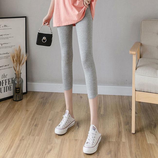 Summer leggings women's summer thin outerwear high waist large size nine-point pants look thin and tight seven-point pants mid-pants