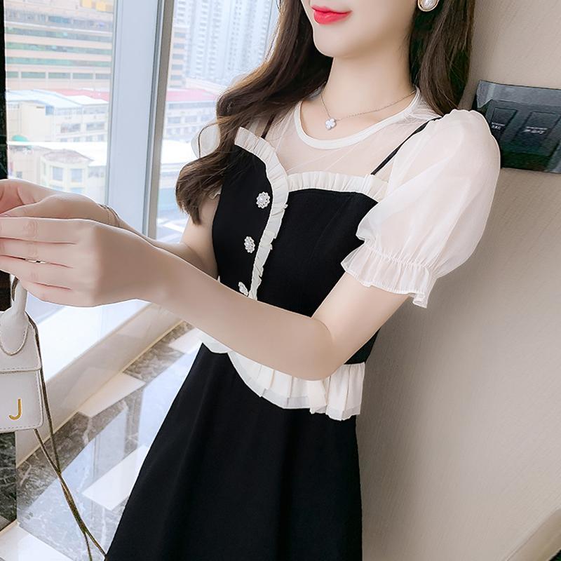 High-end Hepburn style dress women's summer dress 2023 new small temperament slim little black dress summer dress