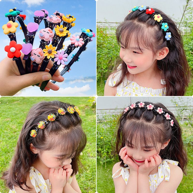 (2 packs) Children's headband cute braided hair accessories Internet celebrity princess little girl hairpin girls broken hair hairpin