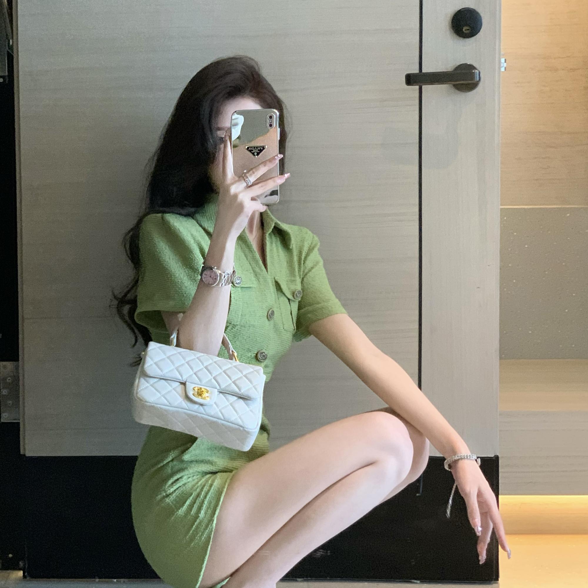 Green Jumpsuit women's  summer Polo neck slim fit Jumpsuit