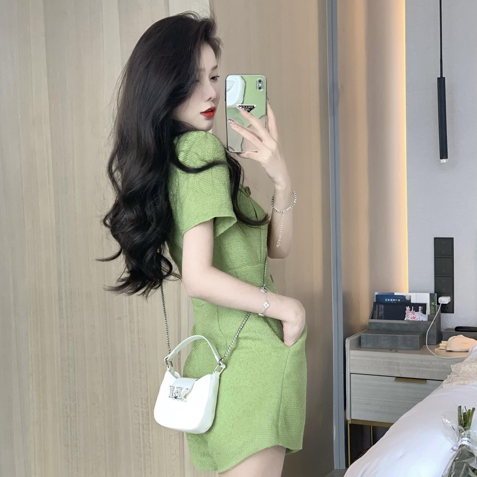 Green Jumpsuit women's  summer Polo neck slim fit Jumpsuit