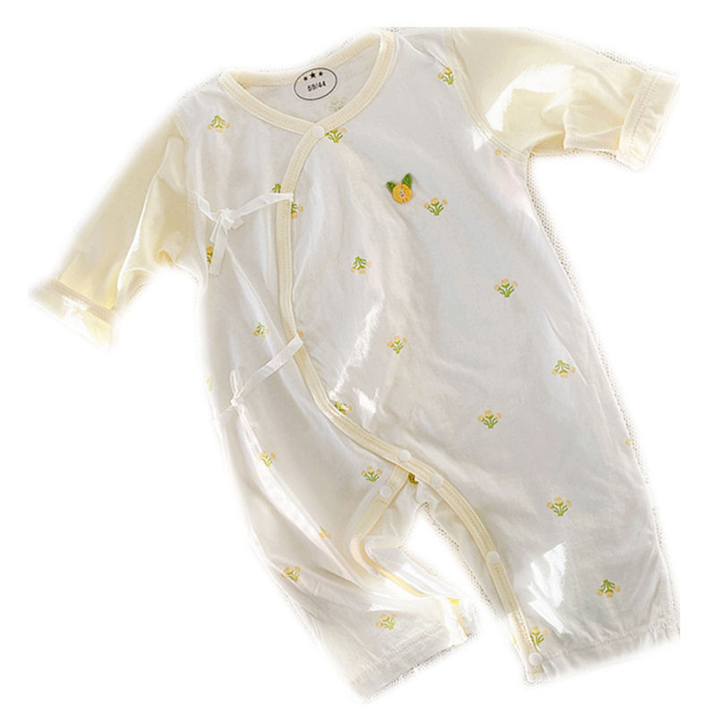 迪尼豆豆 夏季新生婴儿衣服初生宝宝哈衣0-3-6个月宝宝连体衣纯棉