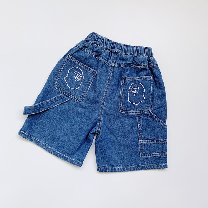 Boys' denim shorts 2022 summer new baby fashion brand middle pants children's loose casual Capris trendy