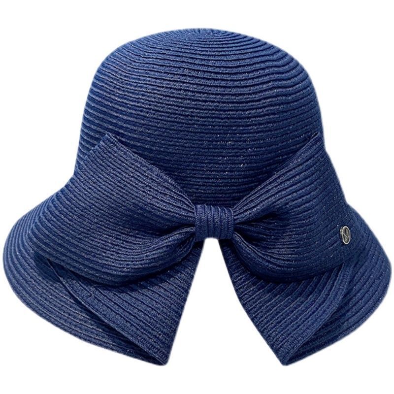 Straw hat women's spring and summer bowknot big brim beach hat Korean version of the new all-match sun hat sunshade hat