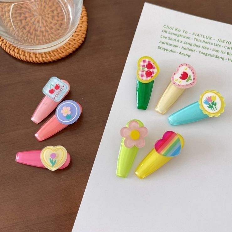 Some interesting gadgets! Cute girly heart hairpin, tulip cherry bangs clip, side clip, Japanese and Korean