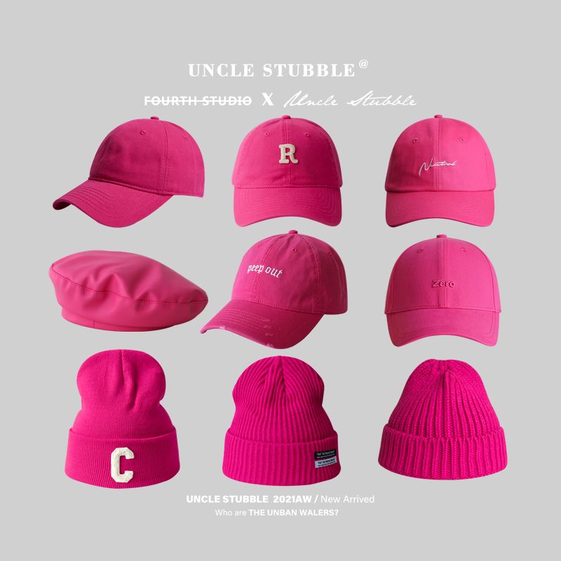 Rose red hat Korea Dongdaemun pink baseball cap girl girl cute soft top cap empty top hat tide