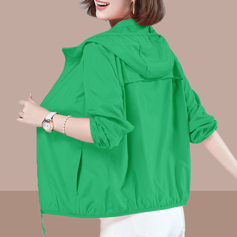 Sun protection clothing women's summer 2023 new Korean version breathable all-match hooded long-sleeved loose thin short coat ins tide