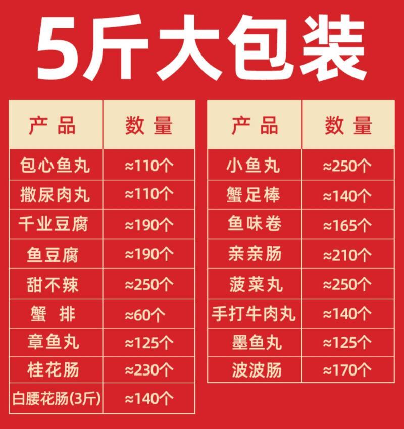 5斤开花肠烤肠红白桂花肠关东煮麻辣烫火锅丸子冷冻火锅食材批发