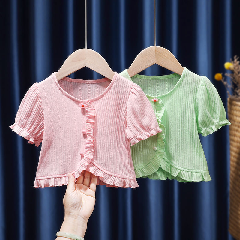 女童短袖T恤夏装2022新款洋气韩版薄款透气半袖t儿童冰丝打底衫