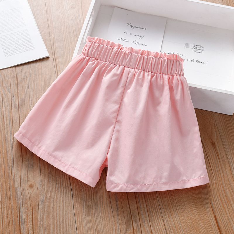 Girls' shorts 2023 summer new bow sweet casual hot pants foreign style children's pants outer wear thin section