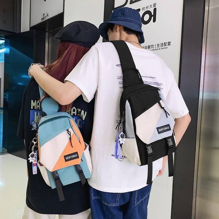 斜挎包男ins潮酷帥氣斜跨單肩小背包女休閒學生日系胸包帥氣包包