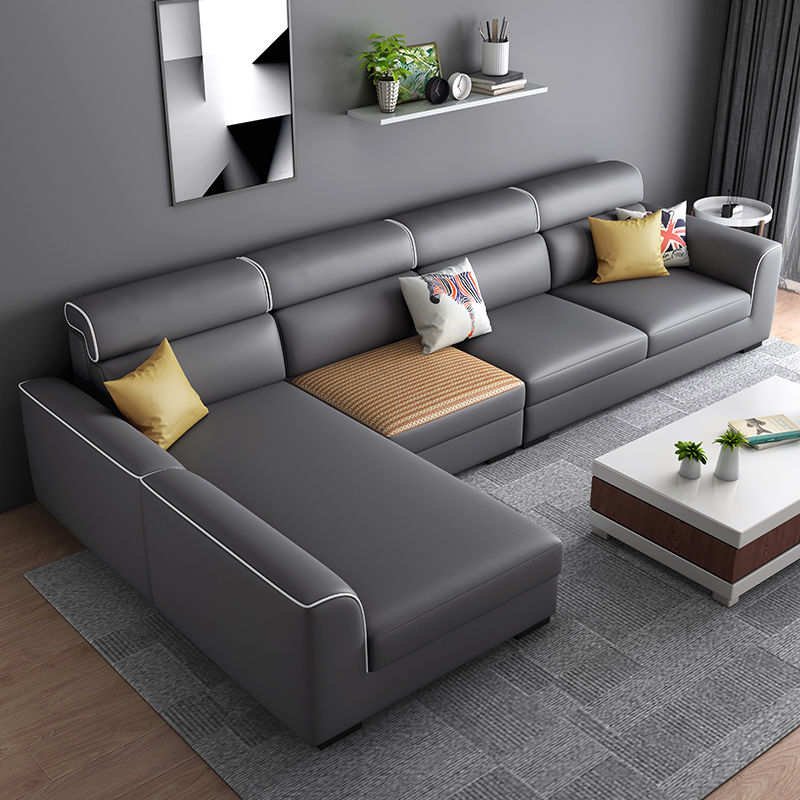 简约现代大小户型冬夏两用沙发客厅组合科技布乳胶布艺沙发整装