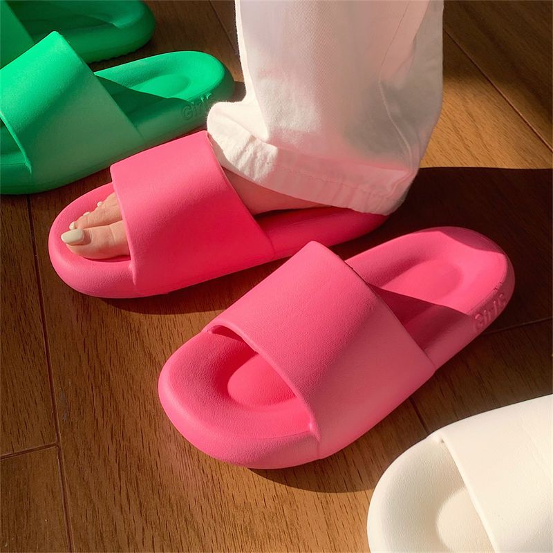 Thin strip Japanese casual ins style simple eva thick-soled sandals and slippers women's summer home non-slip bathroom deodorant slippers