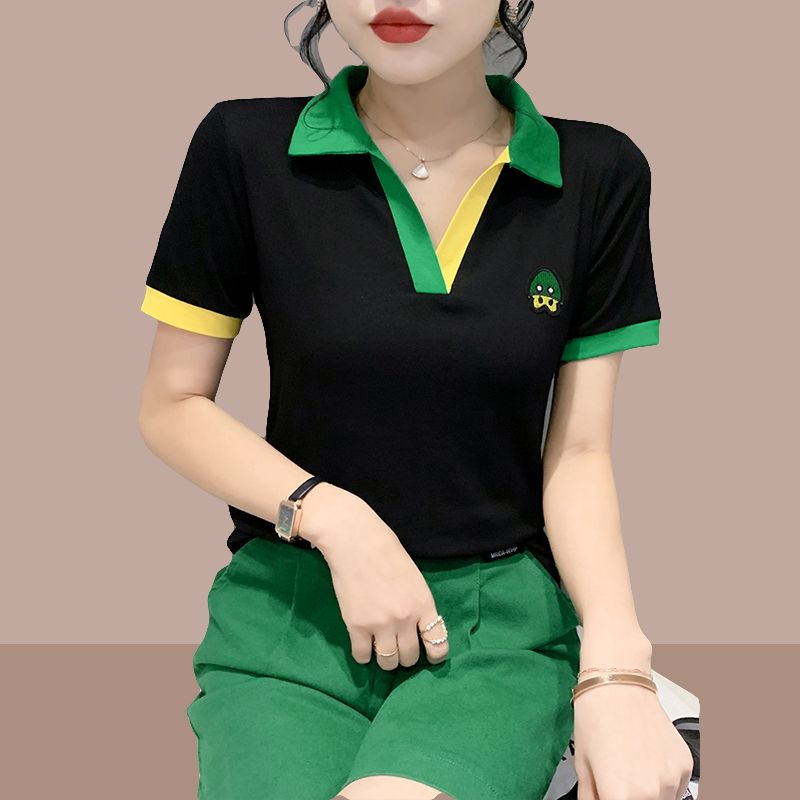 [Pure cotton] Large size short-sleeved T-shirt women's Korean version all-match 2023 summer new loose women's age-reducing tops