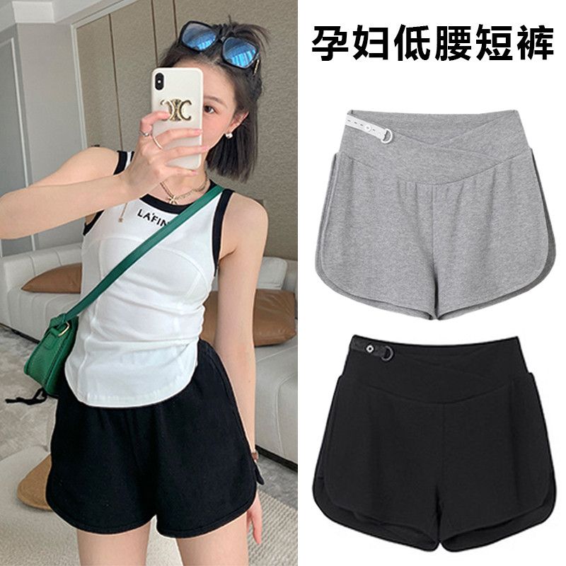 孕婦短褲夏季薄款外穿休閒闊腿褲夏裝孕早期打底大碼運動褲子女夏