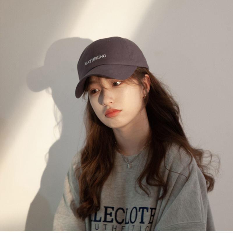 Big face suitable hat 2022 new face showing small retro all-match soft top baseball hat female letter embroidery