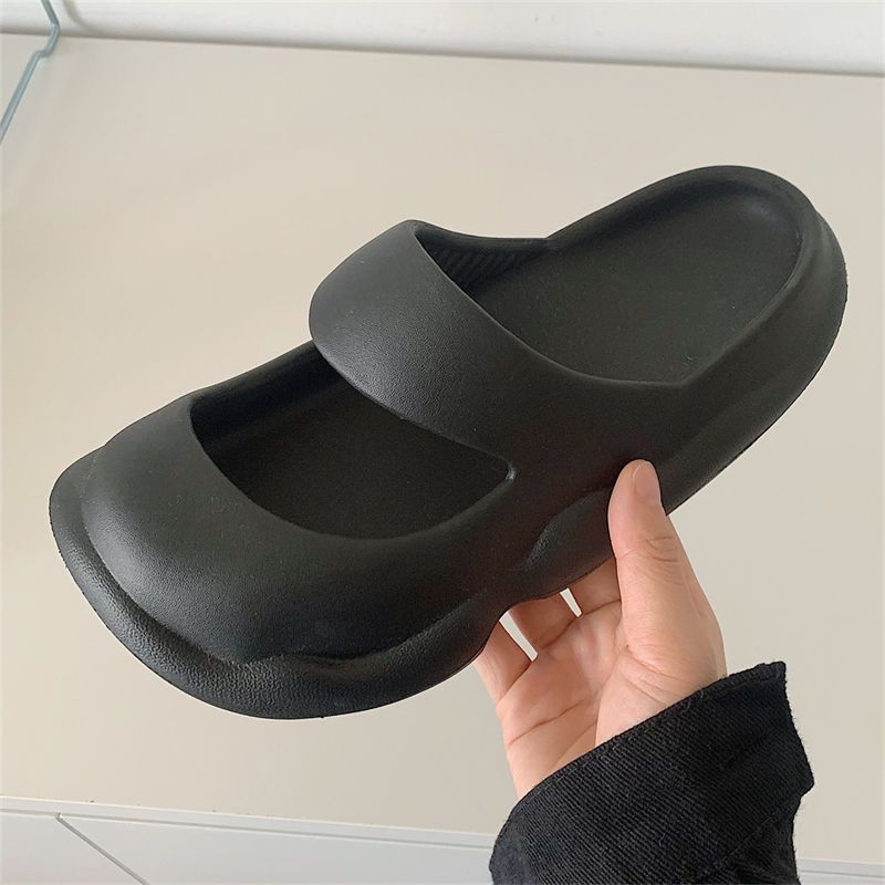 Thin strip women's summer lazy shoes ins trendy fashion outerwear non-slip students all-match solid color Baotou Mary Jane slippers