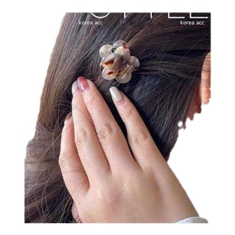 Korean temperament grab clip small top clip side clip ink Brown Department aging flower small hair grab bangs hairpin