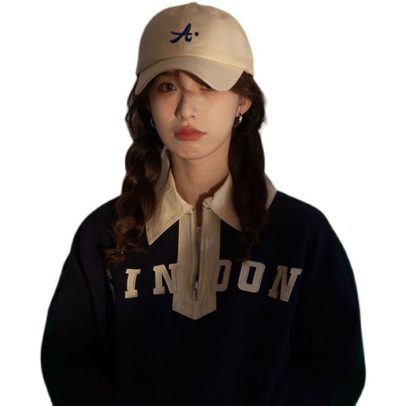 2022 Internet celebrity ins letter embroidery baseball hat female spring and summer Japanese style coffee Korean version showing face small peaked cap male