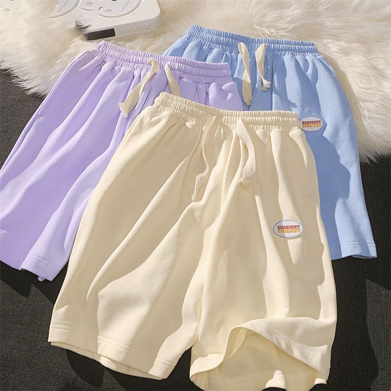 100% non-pill shorts female students Korean version loose all-match trendy casual five-point pants ins summer thin section