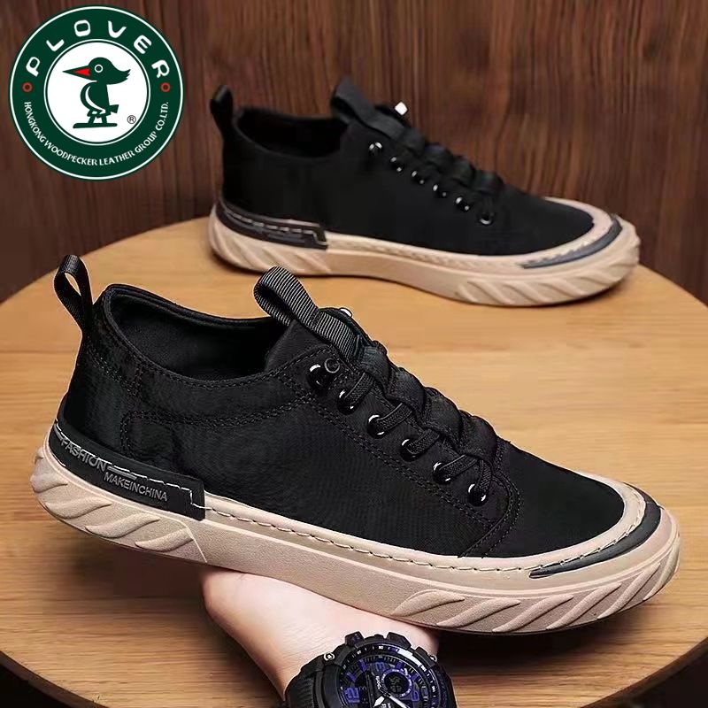 PLOVER Woodpecker Genuine Official Website Summer Old Beijing Cloth Shoes Men's Shoes Round Toe Trendy Shoes Breathable Ice Silk Canvas Shoes