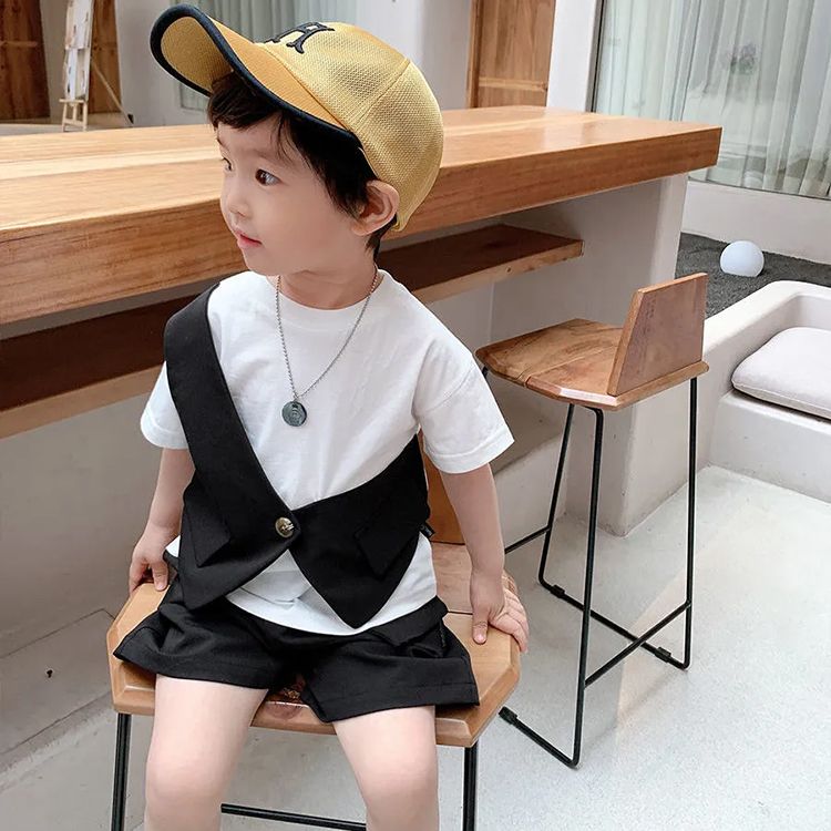 小男童西裝夏寶寶1周歲宴禮服春秋2抓周衣服嬰幼兒童生日紳士套裝