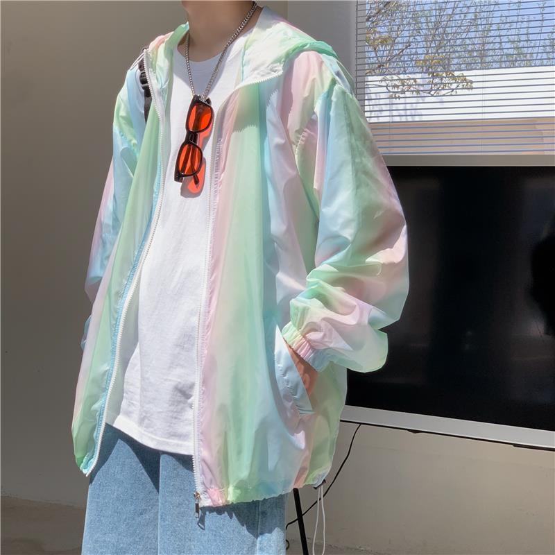 夏季超薄款男士防曬服情侶外套防曬衣寬鬆透氣連帽戶外開衫棒球服