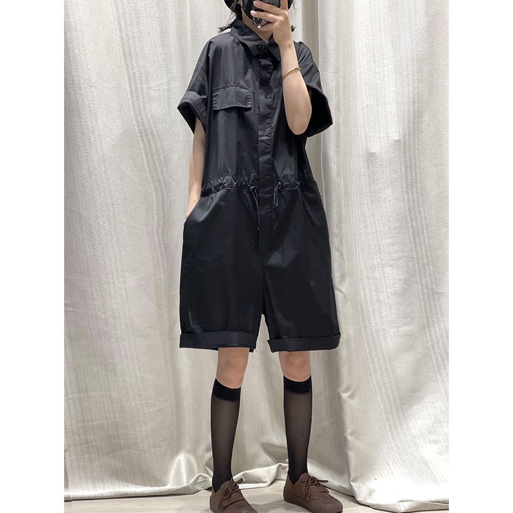 Retro tooling five-point wide-leg shorts women's summer 2022 new large size loose fat mm casual age-reducing jumpsuit