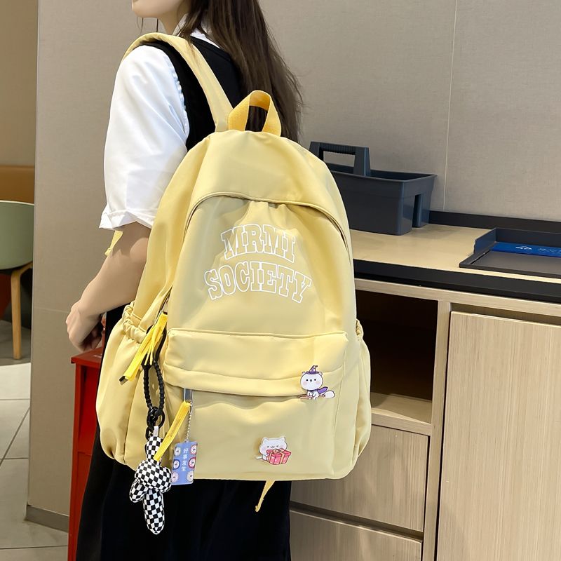 森系高顏值雙肩包女大學生小清新慵懶風背包百搭休閒初高中書包女