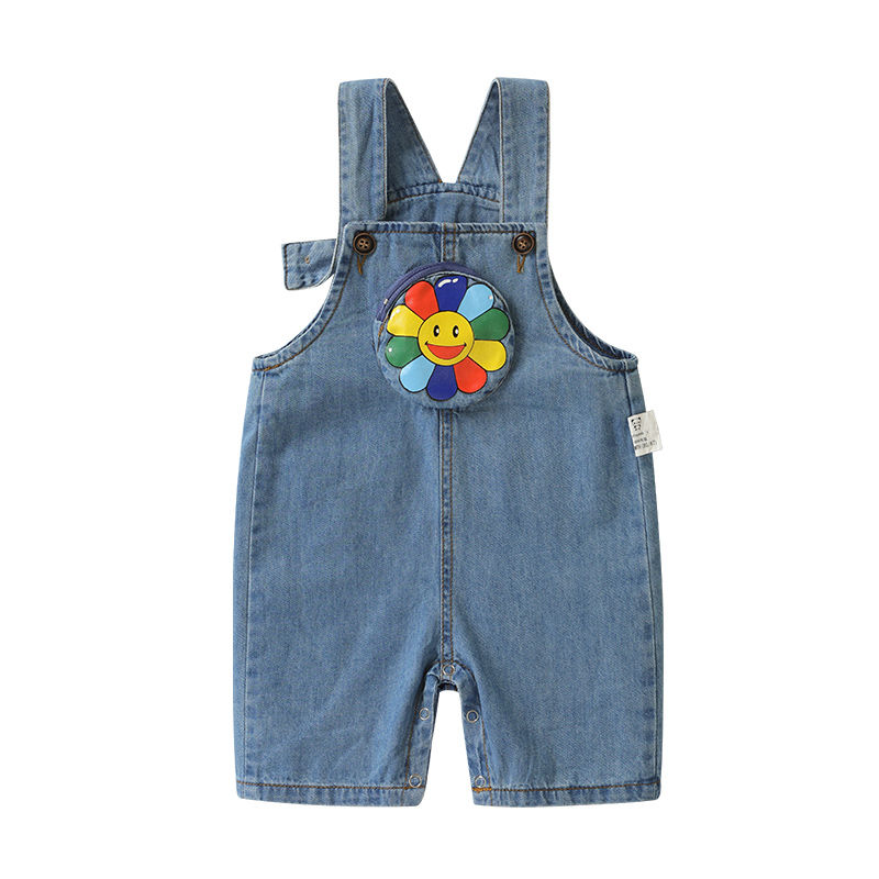 Kaka panda baby clothes denim overalls short pants summer clothes for children boys and girls baby tide Y7640